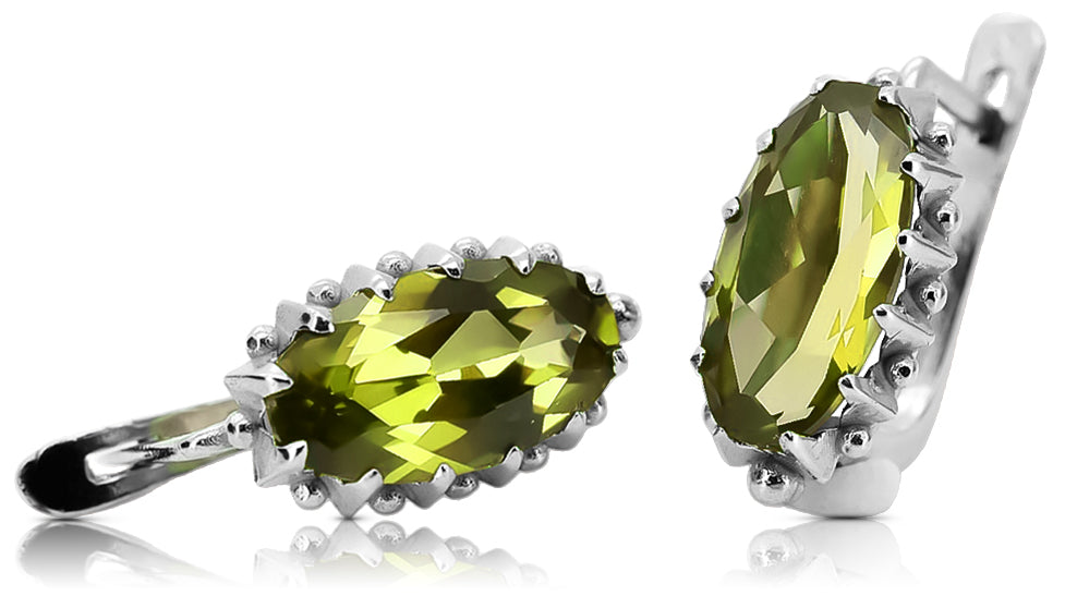 Silver 925 Vintage peridot earrings vec174s vec174s-yp