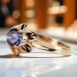 Jewlery Ring Alexandrite Original Vintage 14K Rose Gold vrc004r