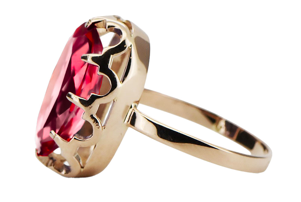 Ring Ruby Original Vintage 14K Rose Gold Vintage craft vrc253r
