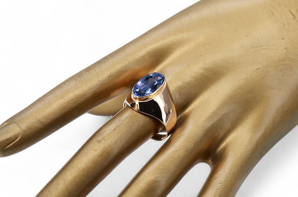 Sapphire Original Vintage 14K Rose Gold Ring Vintage Jewlery vrc077r vrc077r-sp