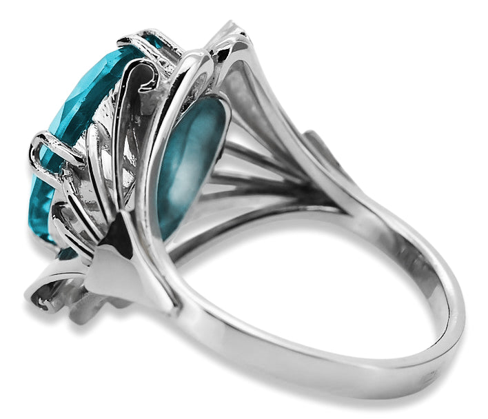 Vintage silver 925 Aquamarine ring vrc015s Vintage vrc015s-aq