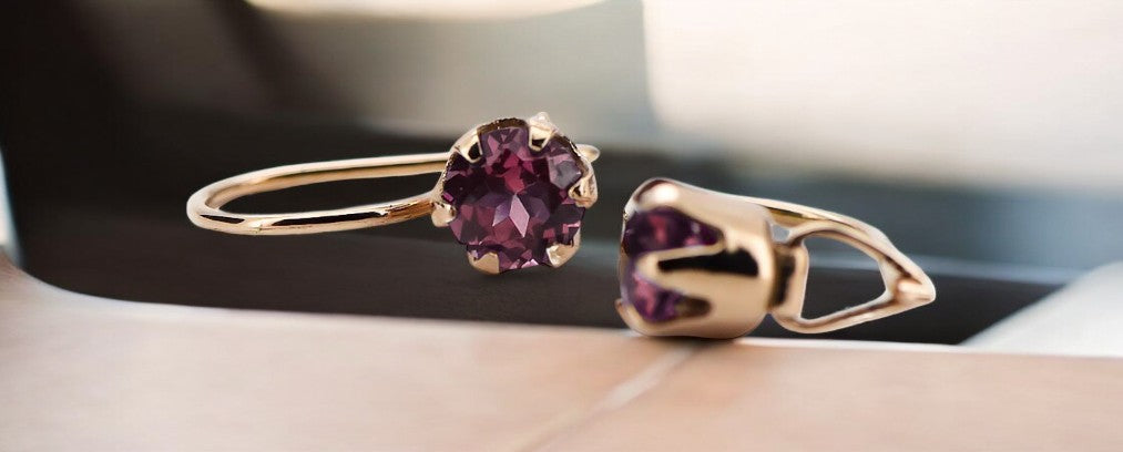 Earrings Vintage Ruby Original Vintage 14K Rose Gold vec056r vec056r-rb