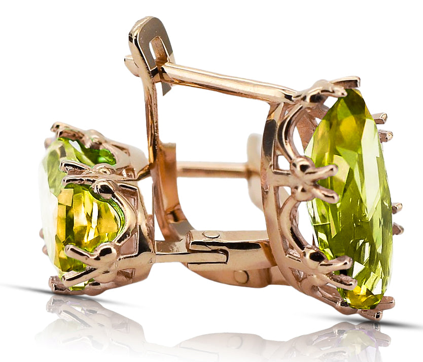 Original Vintage 14K Rose Gold Yellow Peridot Ring Vintage style vec021r