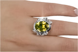 Vintage craft Ring Yellow Peridot Sterling silver 925 vrc100s vrc100s-yp