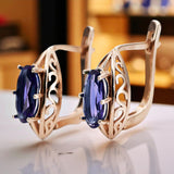 Rose pink 14k 585 gold alexandrite earrings vec141 Vintage vec141r-ax