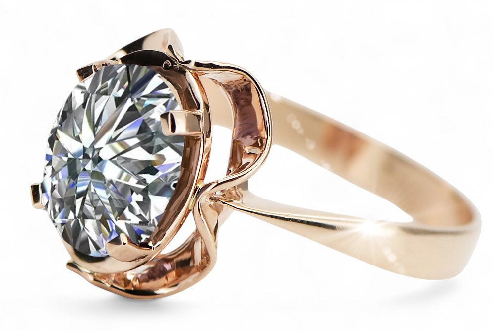 Zircon Original Vintage 14K Rose Gold Ring Vintage style vrc206r