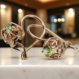 Vintage earrings made of 14k 585 rose gold with Yellow Peridot vec145