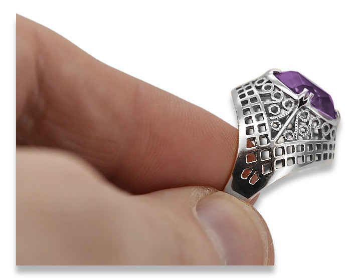 Vintage silver 925 Alexandrite ring vrc030s Vintage