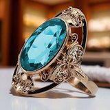 Vintage rose pink 14k gold 585 Aquamarine ring vrc014 Vintage vrc014r-aq