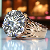 Vintage rose pink 14k gold 585 Cubic Zircon ring vrc029 Vintage