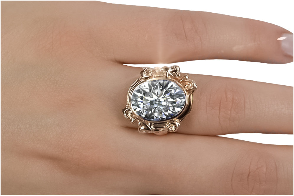 Zircon Original Vintage 14K Rose Gold Ring Vintage Jewlery vrc100r vrc100r-zi