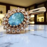 Vintage rose pink 14k 585 gold aquamarine pendant vpc018 Vintage