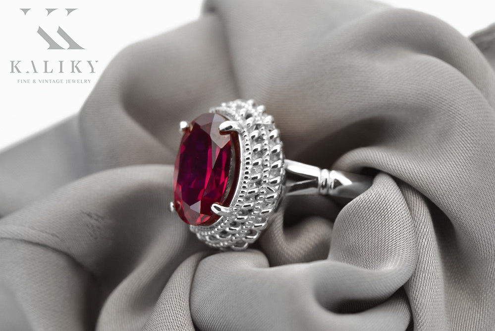 Vintage silver 925 Ruby ring vrc068s Vintage vrc068s-rb