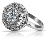 Vintage silver 925 Zircon ring vrc059s Vintage