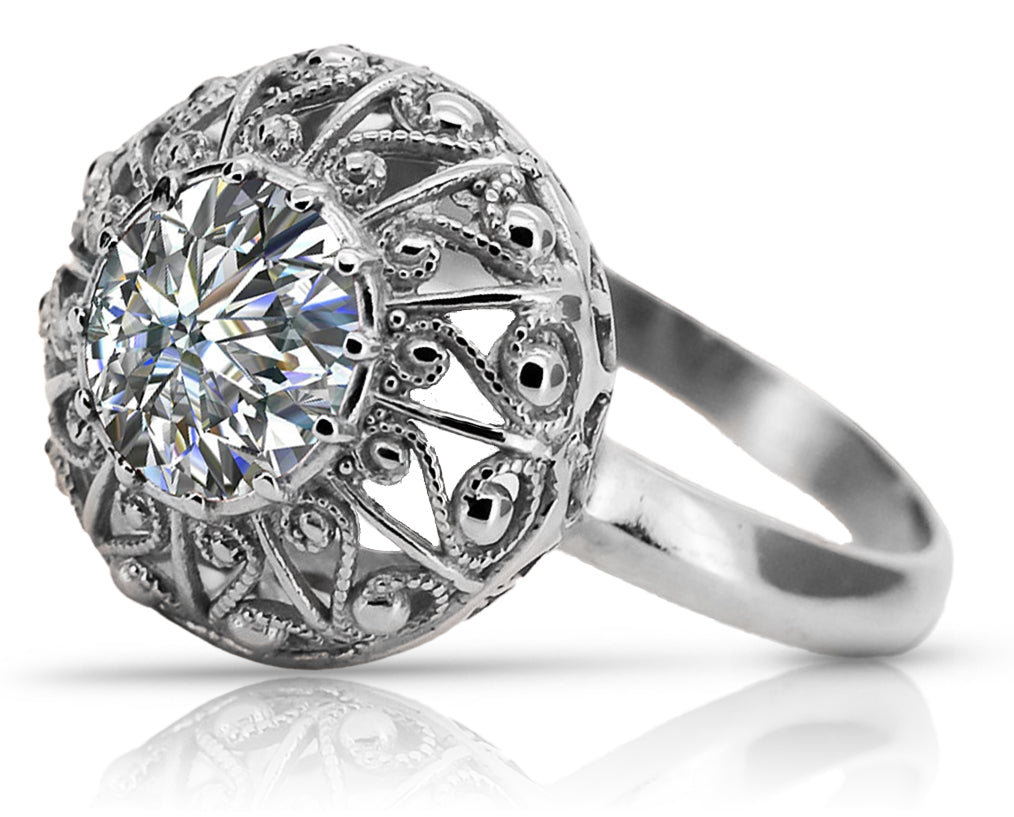 Vintage silver 925 Zircon ring vrc059s Vintage