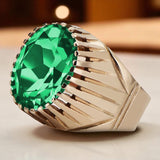 Rose pink 14k gold 585 Emerald ring vrc048 Vintage Russian Soviet style vrc048r-em
