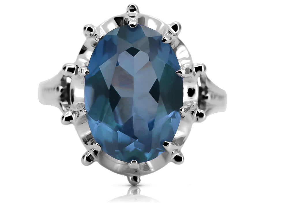 Silver 925 Aquamarine ring vrc079s Vintage vrc079s-aq