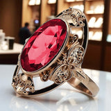 Vintage rose pink 14k gold 585 Ruby ring vrc014 Vintage