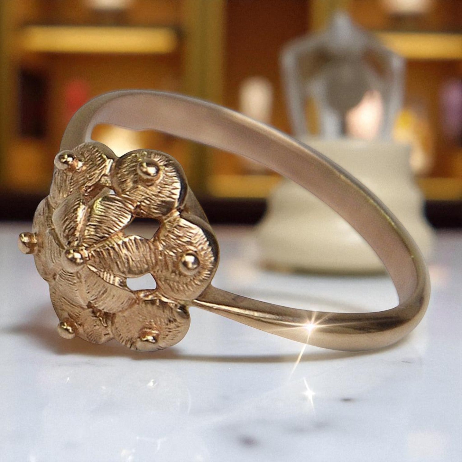 Rose pink 14k 585 gold Vintage ring vrn004 Russian Soviet Vintage style