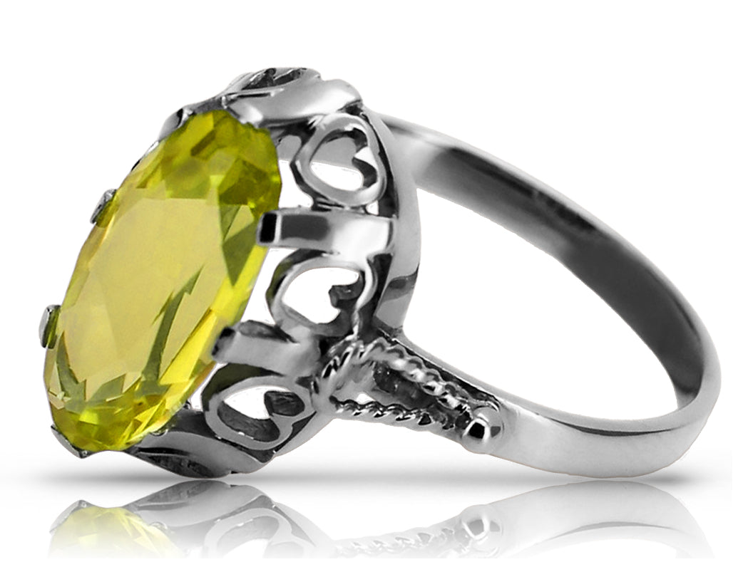 Vintage silver 925 Peridot ring vrc134s Vintage