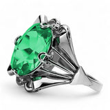 Vintage silver 925 Emerald ring vrc015s Vintage