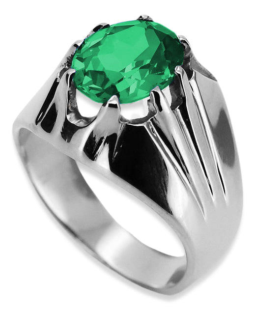 Vintage silver 925 Emerald ring vrc016s Vintage