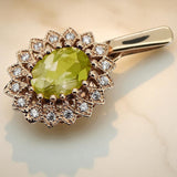 Vintage rose pink 14k 585 gold peridot pendant vpc018 Vintage
