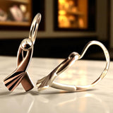 Vintage rose pink 14k 585 gold  Vintage leaf earrings ven230