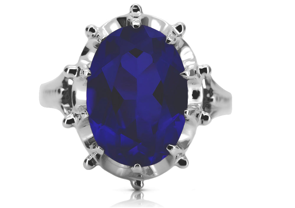 Silver 925 Sapphire ring vrc079s Vintage