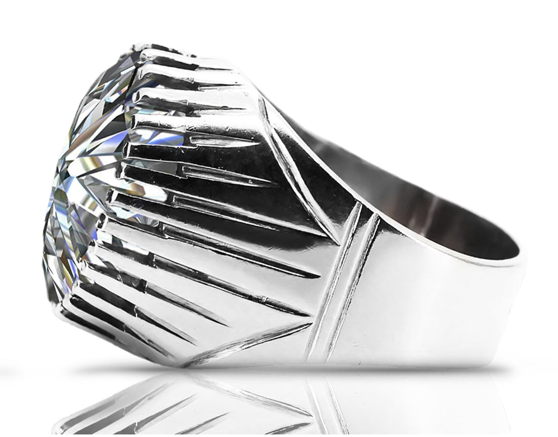 Vintage silver 925 Zircon ring vrc048s Vintage Russian Soviet style vrc048s-zi