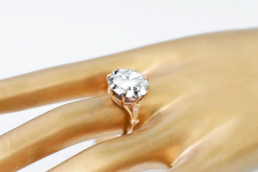 Zircon Original Vintage 14K Rose Gold Ring Vintage vrc073r