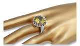 Sterling silver 925 Yellow Peridot Ring Vintage vrc035s vrc035s-yp