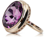 Vintage rose pink 14k gold 585 Amethyst ring vrc285 Vintage Russian Soviet style