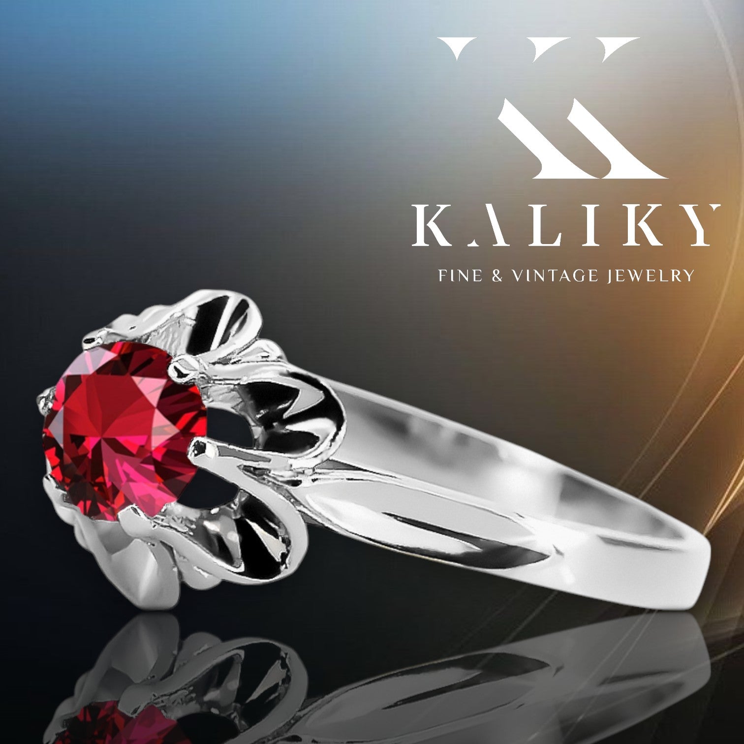 Sterling silver 925 Ruby Ring Vintage craft vrc004s vrc004s-rb