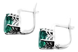 Silver 925 Russian style emerald earrings vec003s Vintage Russian Soviet style vec003s-em