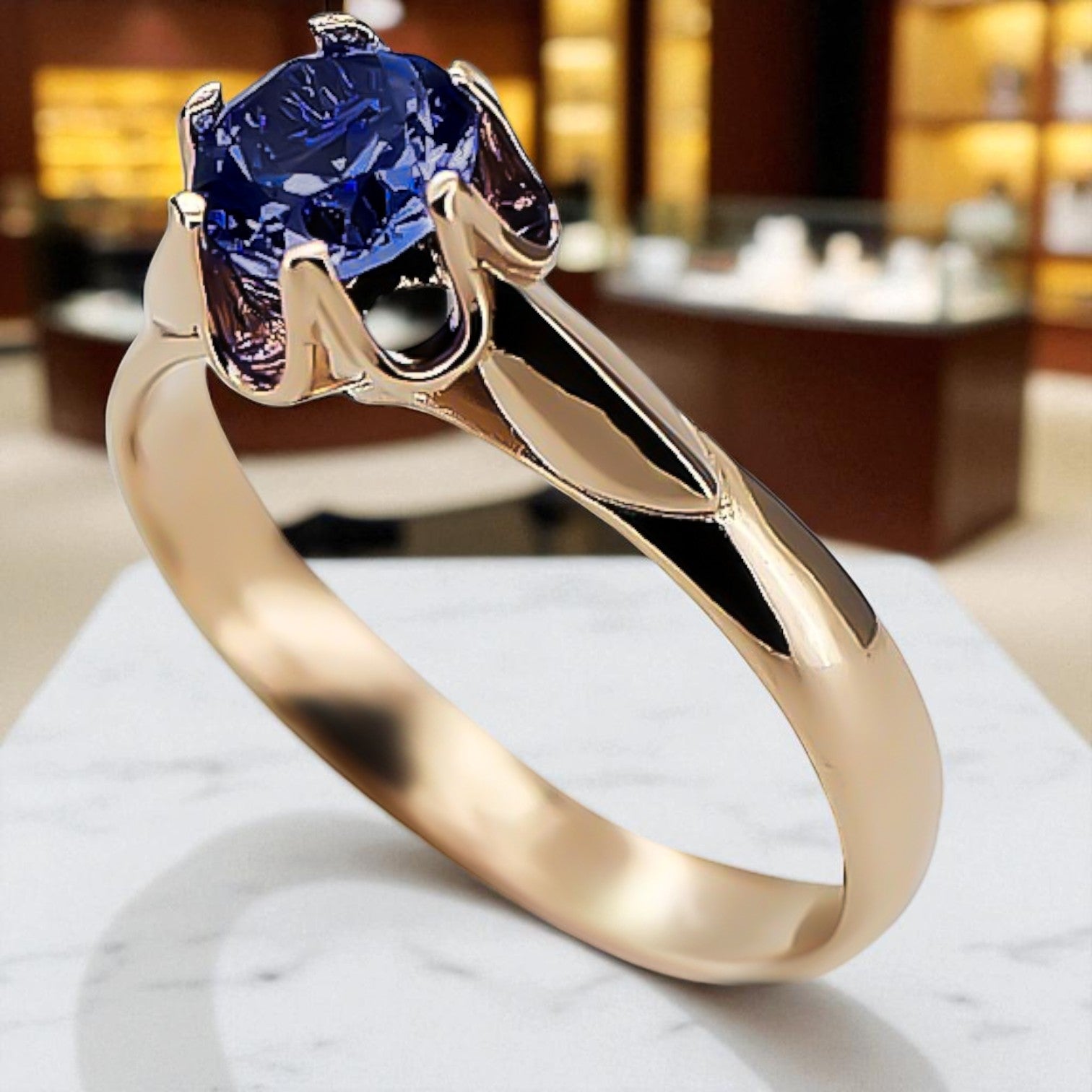 Rose pink 14k gold 585 Sapphire ring vrc122 Vintage