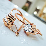 Vintage craft Earrings Zircon Original Vintage 14K Rose Gold vec053r