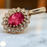 Vintage rose pink 14k 585 gold ruby pendant vpc018 Vintage