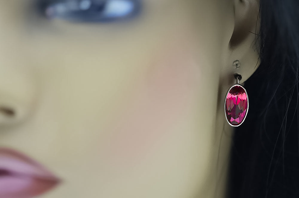 Vintage 925 Silver ruby earrings vec001s Russian Soviet style vec001s-rb