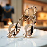 Vintage rose pink 14k 585 gold  Vintage Hanging earrings ven053