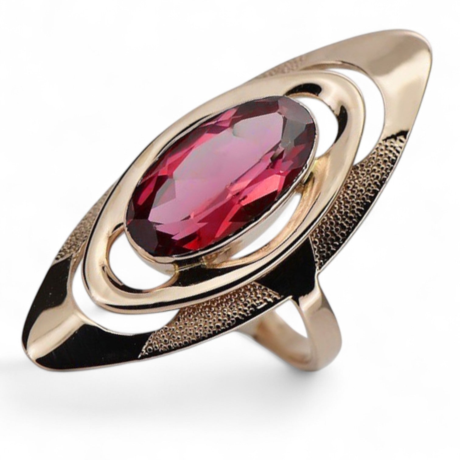 Vintage Rose 14k Gold 585 Ruby Ring vrc189 Vintage