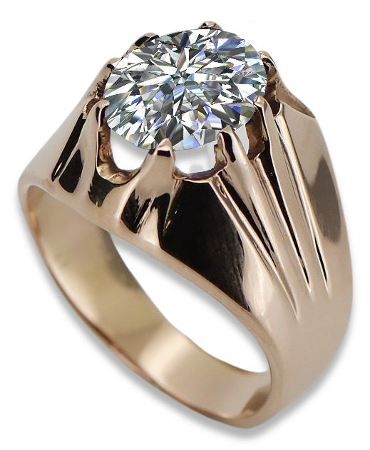 Vintage Rose pink 14k Gold 585 cubic zircon Ring vrc016r vrc016r-zi