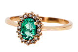 Vintage craft Ring Emerald Original Vintage 14K Rose Gold crc009r crc009r-em