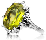 Silver 925 Peridot ring vrc079s Vintage