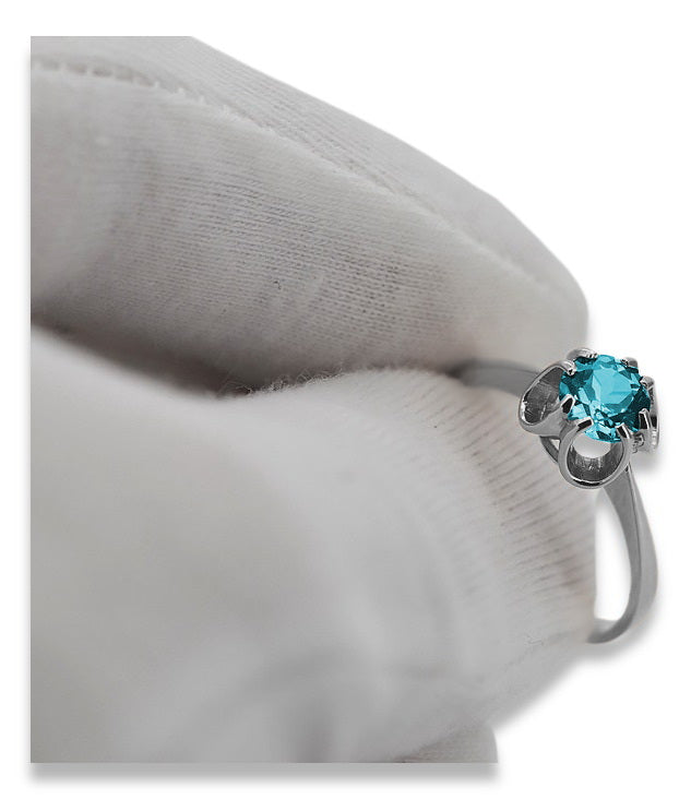 Vintage silver 925 Aquamarine ring vrc348s Vintage