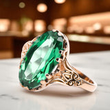 Ring Vintage Emerald Original Vintage 14K Rose Gold vrc058r