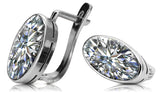 Vintage 925 Silver zircon earrings vec001s Russian Soviet style vec001s-zi