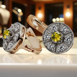 Vintage rose pink 14k 585 gold peridot earrings vec161rw Vintage vec161rw-yp