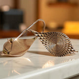 Vintage rose pink 14k 585 gold Vintage leaf earrings ven086