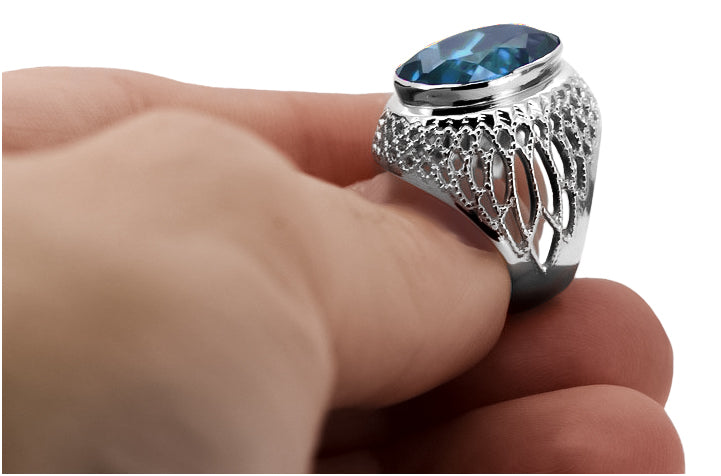 Silver 925 Aquamarine ring vrc089s Vintage vrc089s-aq